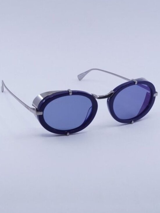 MaxMara SELMA MM0103 90X Sunglasses Blue/Silver Oval Frame main image 5